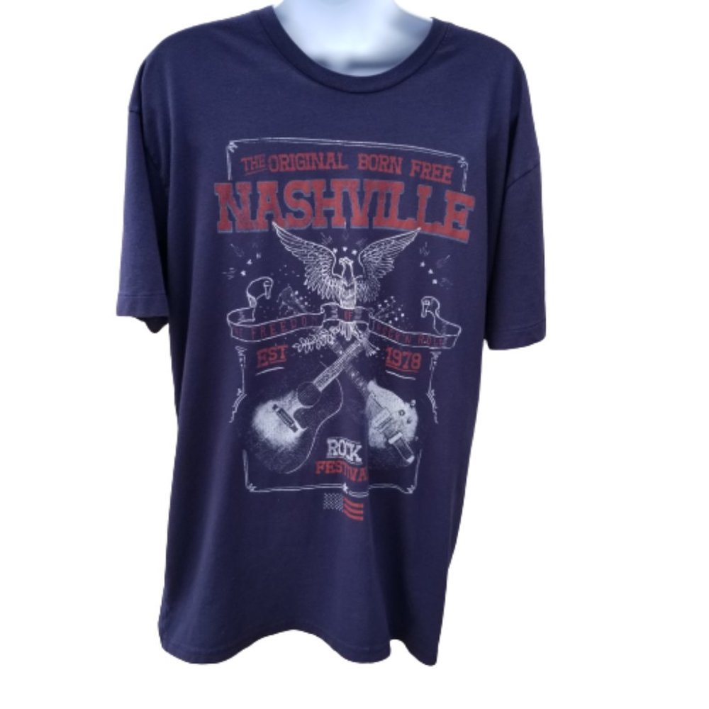 The 50‑50 T‑Shirt Men’s Nashville Rock Festival 1978 Born Free CrewNeck Black XL - Picture 10 of 12